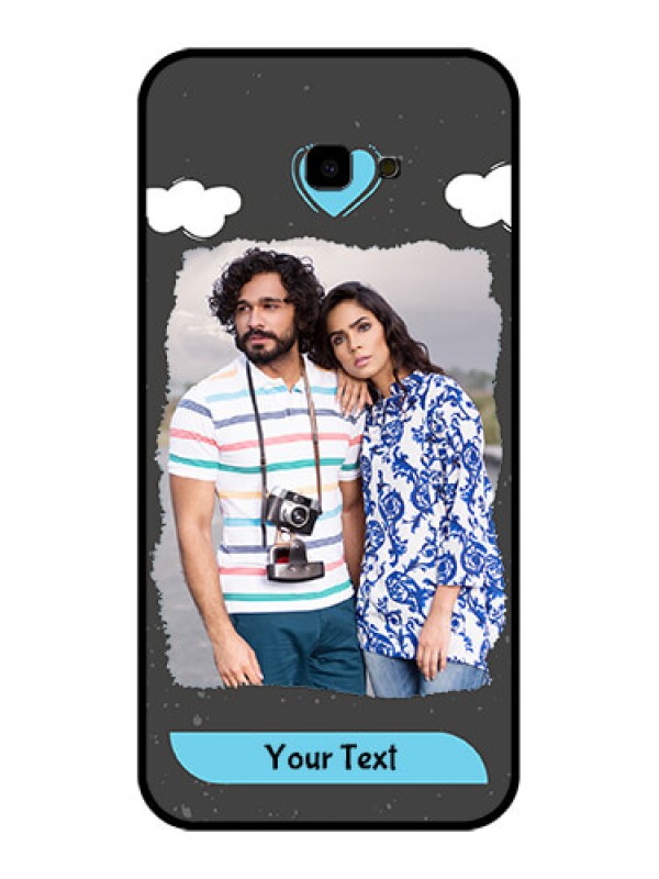 Custom Samsung Galaxy J4 Plus Custom Glass Phone Case - Splashes With Love Doodles Design