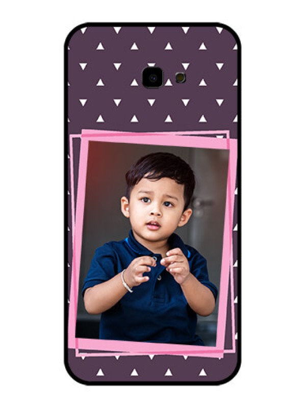 Custom Samsung Galaxy J4 Plus Custom Glass Phone Case - Triangle Pattern Dotted Design