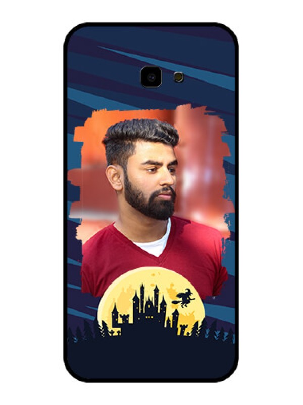 Custom Samsung Galaxy J4 Plus Custom Glass Phone Case - Halloween Witch Design