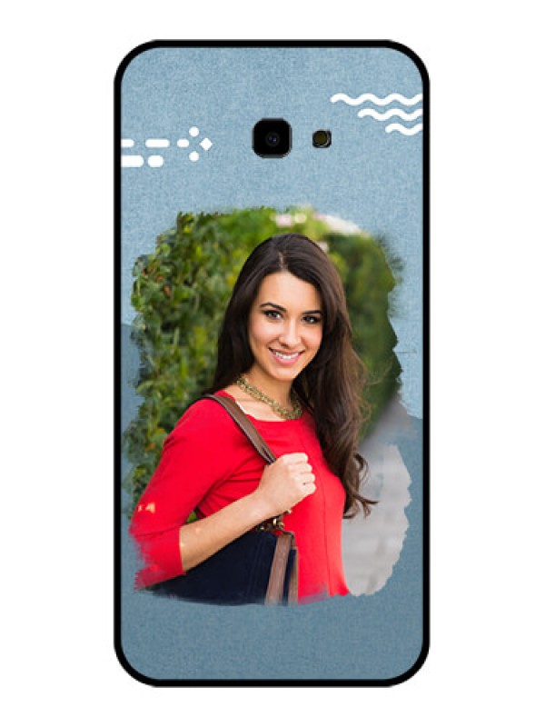 Custom Samsung Galaxy J4 Plus Custom Glass Phone Case - Grunge Line Art Design