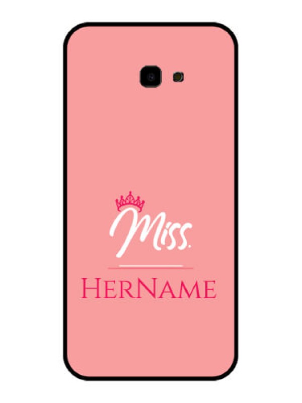 Custom Samsung Galaxy J4 Plus Custom Glass Phone Case - Mrs With Name Design