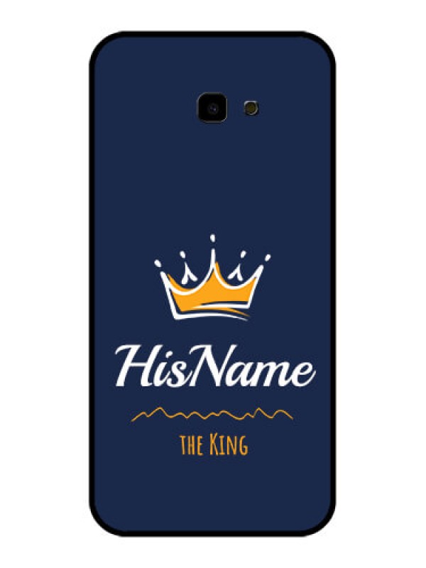 Custom Samsung Galaxy J4 Plus Custom Glass Phone Case - King With Name Design