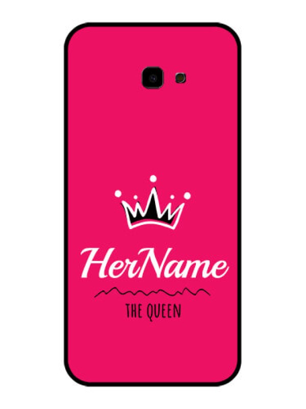 Custom Samsung Galaxy J4 Plus Custom Glass Phone Case - Queen With Name Design