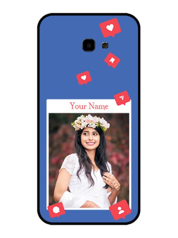 Custom Samsung Galaxy J4 Plus Custom Glass Phone Case - Like Share And Comment Design