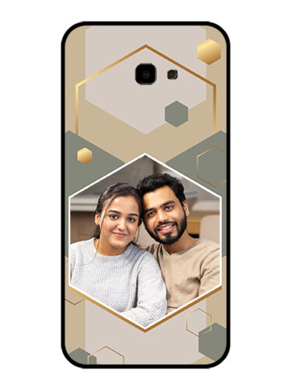 Custom Samsung Galaxy J4 Plus Custom Glass Phone Case - Stylish Hexagon Pattern Design