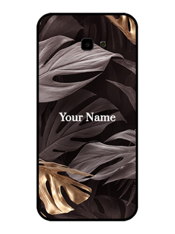 Custom Samsung Galaxy J4 Plus Custom Glass Phone Case - Wild Leaves Digital Paint Design