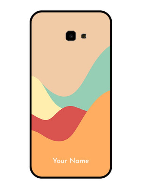 Custom Samsung Galaxy J4 Plus Custom Glass Phone Case - Ocean Waves Multi - Colour Design