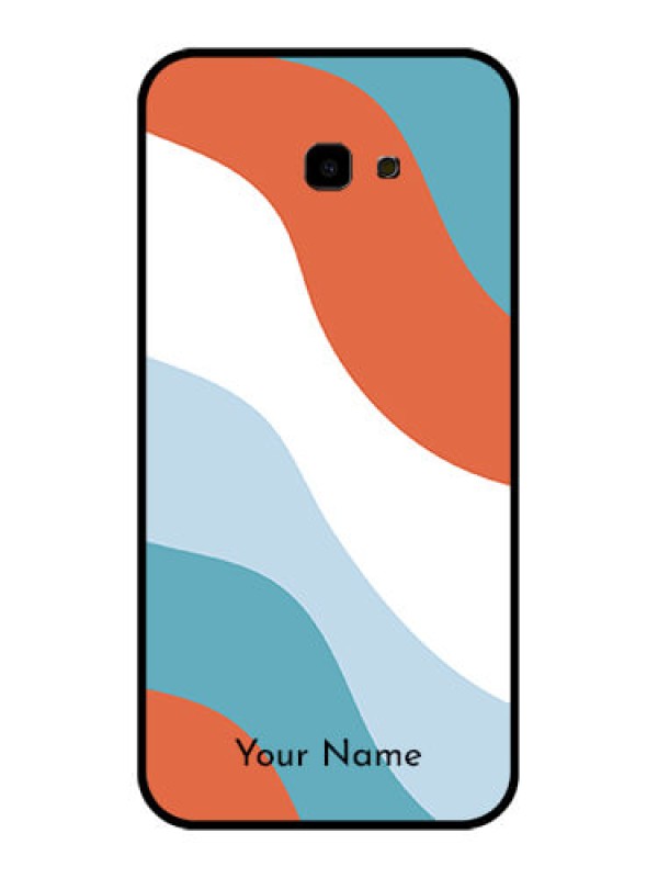 Custom Samsung Galaxy J4 Plus Custom Glass Phone Case - Coloured Waves Design