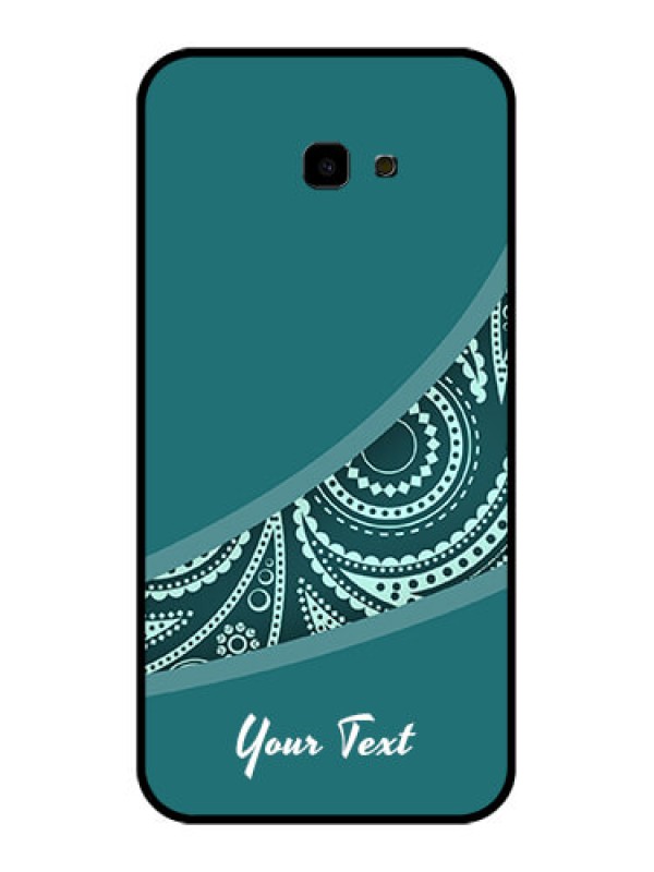 Custom Samsung Galaxy J4 Plus Custom Glass Phone Case - Semi Visible Floral Design