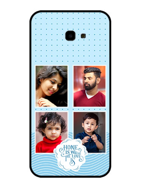Custom Samsung Galaxy J4 Plus Custom Glass Phone Case - Cute Love Quote With 4 Pic Upload Design