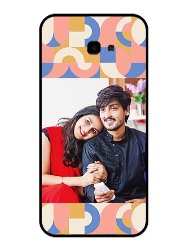 Custom Samsung Galaxy J4 Plus Custom Glass Phone Case - Semi - Circle Maze Pattern Design