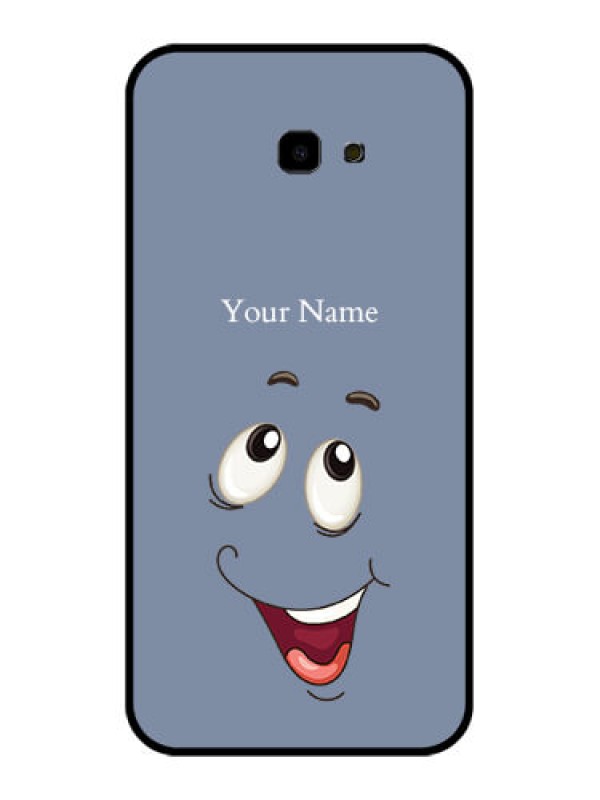 Custom Samsung Galaxy J4 Plus Custom Glass Phone Case - Laughing Cartoon Face Design