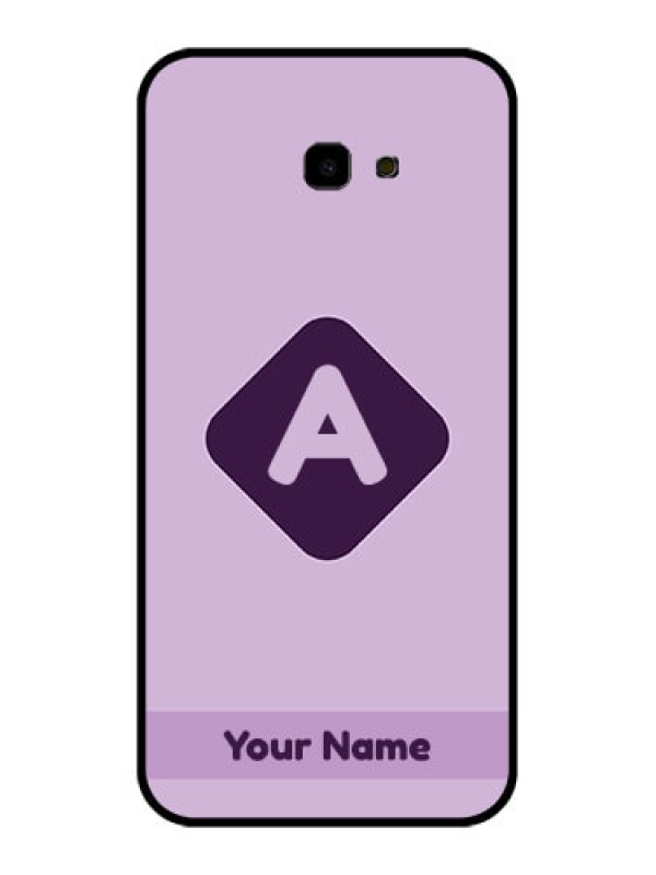 Custom Samsung Galaxy J4 Plus Custom Glass Phone Case - Custom Letter In Curved Badge Design