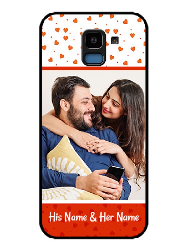 Custom Samsung Galaxy J6 Custom Glass Phone Case - Orange Love Symbol Design