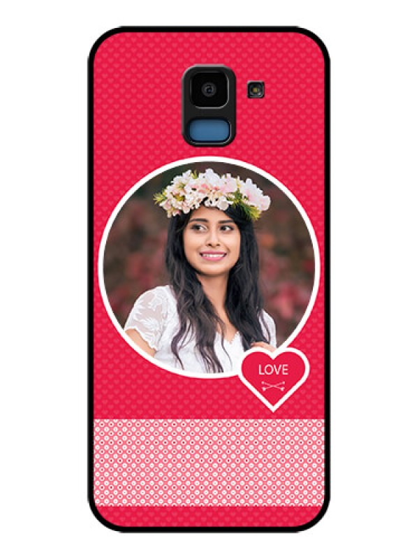 Custom Samsung Galaxy J6 Custom Glass Phone Case - Pink Color Pattern Design