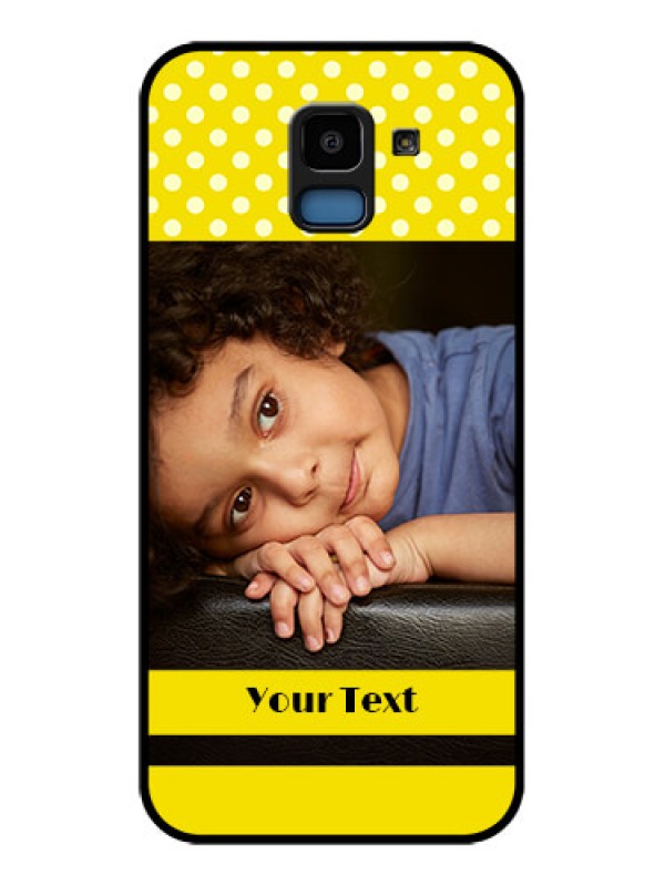 Custom Samsung Galaxy J6 Custom Glass Phone Case - Bright Yellow Case Design