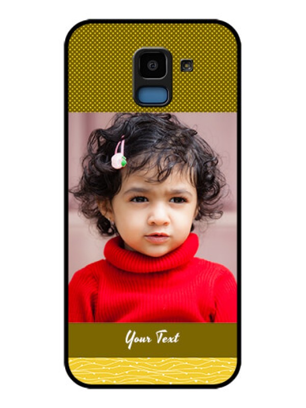 Custom Samsung Galaxy J6 Custom Glass Phone Case - Simple Green Color Design
