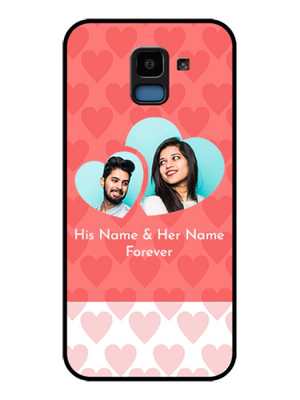 Custom Samsung Galaxy J6 Custom Glass Phone Case - Couple Pic Upload Design