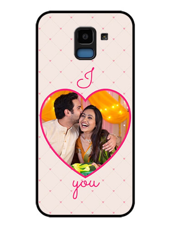 Custom Samsung Galaxy J6 Custom Glass Phone Case - Heart Shape Design