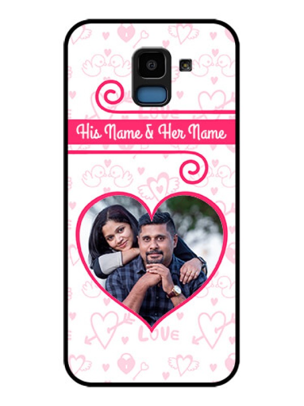Custom Samsung Galaxy J6 Custom Glass Phone Case - Heart Shape Love Design