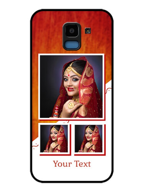 Custom Samsung Galaxy J6 Custom Glass Phone Case - Wedding Memories Design