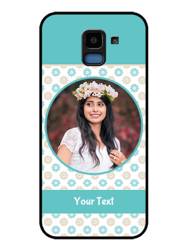 Custom Samsung Galaxy J6 Custom Glass Phone Case - Beautiful Flowers Design