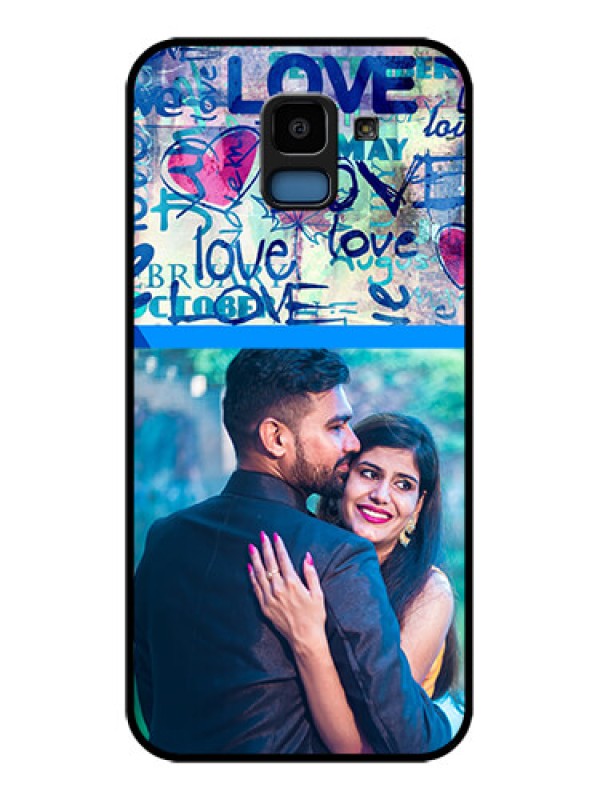 Custom Samsung Galaxy J6 Custom Glass Phone Case - Colorful Love Design