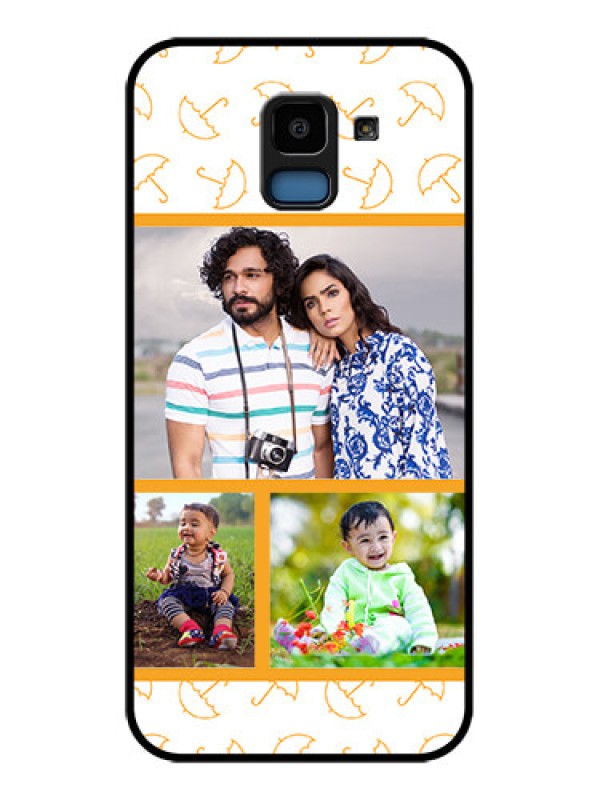Custom Samsung Galaxy J6 Custom Glass Phone Case - Yellow Pattern Design