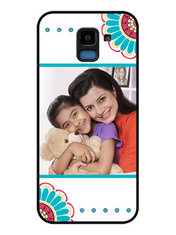 Custom Samsung Galaxy J6 Custom Glass Phone Case - Flower Design