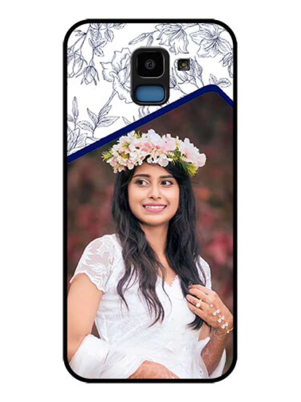 Custom Samsung Galaxy J6 Custom Glass Phone Case - Classy Floral Design