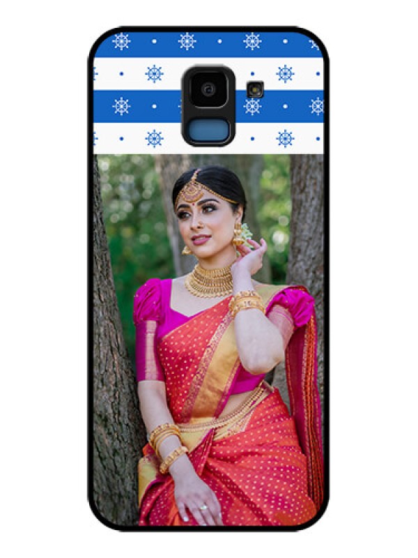 Custom Samsung Galaxy J6 Custom Glass Phone Case - Snow Pattern Design