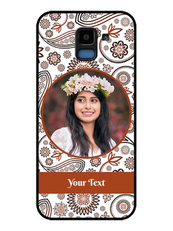 Custom Samsung Galaxy J6 Custom Glass Phone Case - Abstract Flower Design