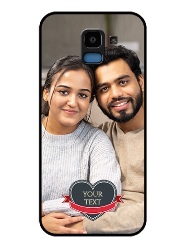 Custom Samsung Galaxy J6 Custom Glass Phone Case - Just Married Couple Design
