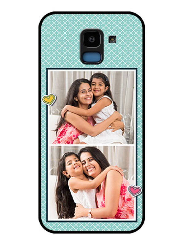 Custom Samsung Galaxy J6 Custom Glass Phone Case - 2 Image Holder With Pattern Design