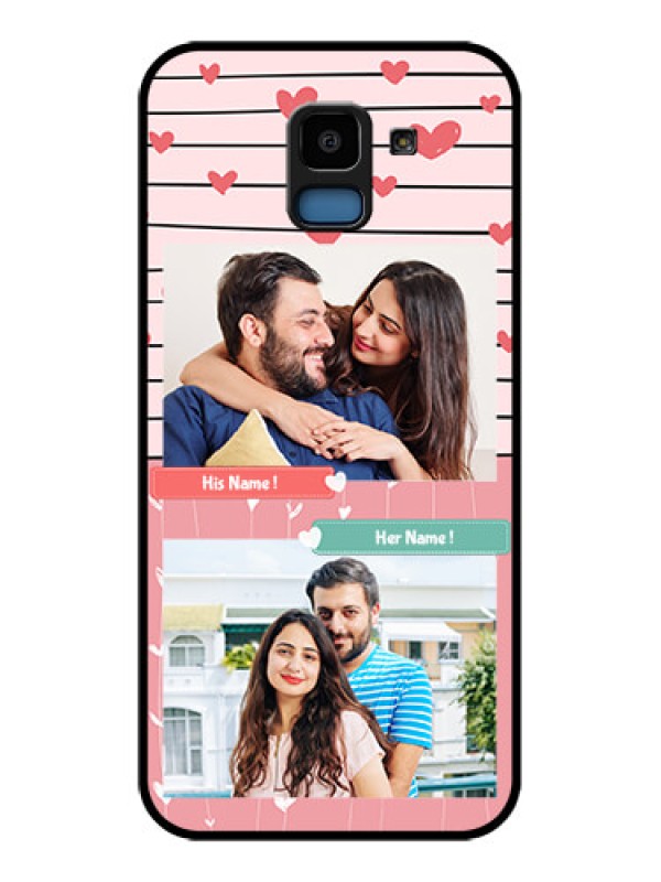 Custom Samsung Galaxy J6 Custom Glass Phone Case - Photo With Heart Design