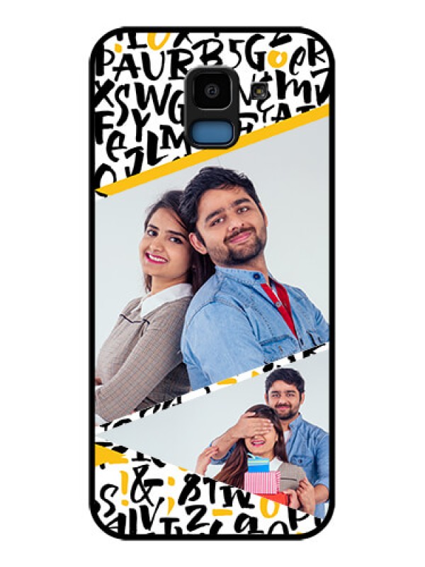 Custom Samsung Galaxy J6 Custom Glass Phone Case - Letters Pattern Design