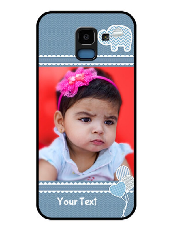 Custom Samsung Galaxy J6 Custom Glass Phone Case - With Kids Pattern Design