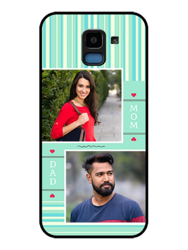 Custom Samsung Galaxy J6 Custom Glass Phone Case - Mom & Dad Pic Design