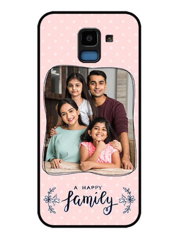 Custom Samsung Galaxy J6 Custom Glass Phone Case - Family With Dots Design