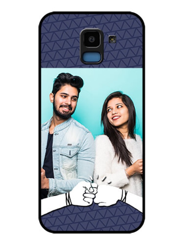 Custom Samsung Galaxy J6 Custom Glass Phone Case - With Best Friends Design