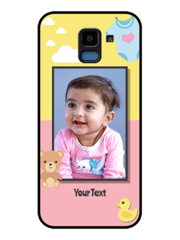 Custom Samsung Galaxy J6 Custom Glass Phone Case - Kids 2 Color Design