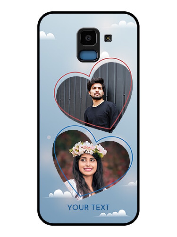 Custom Samsung Galaxy J6 Custom Glass Phone Case - Blue Color Couple Design