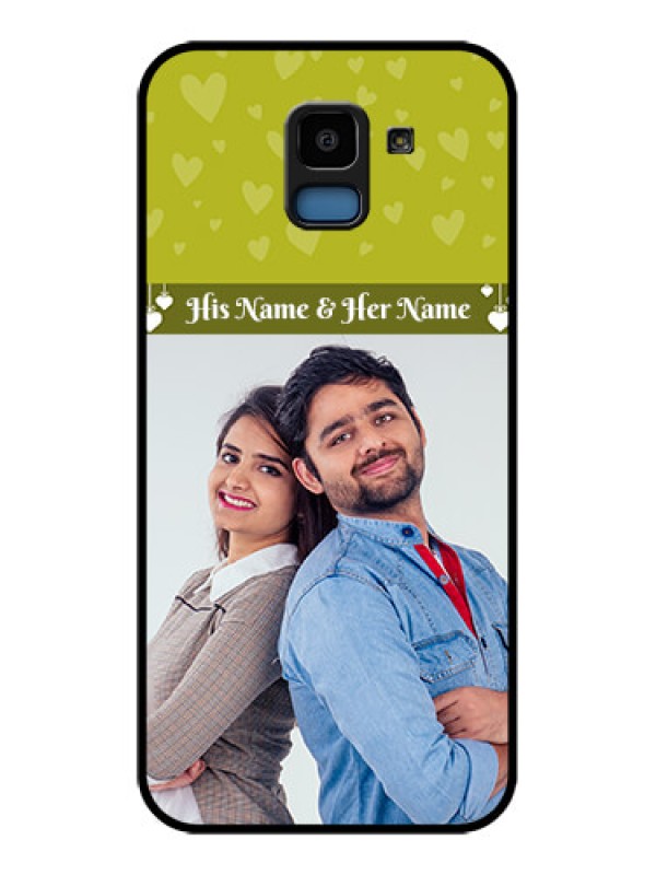 Custom Samsung Galaxy J6 Custom Glass Phone Case - You & Me Heart Design
