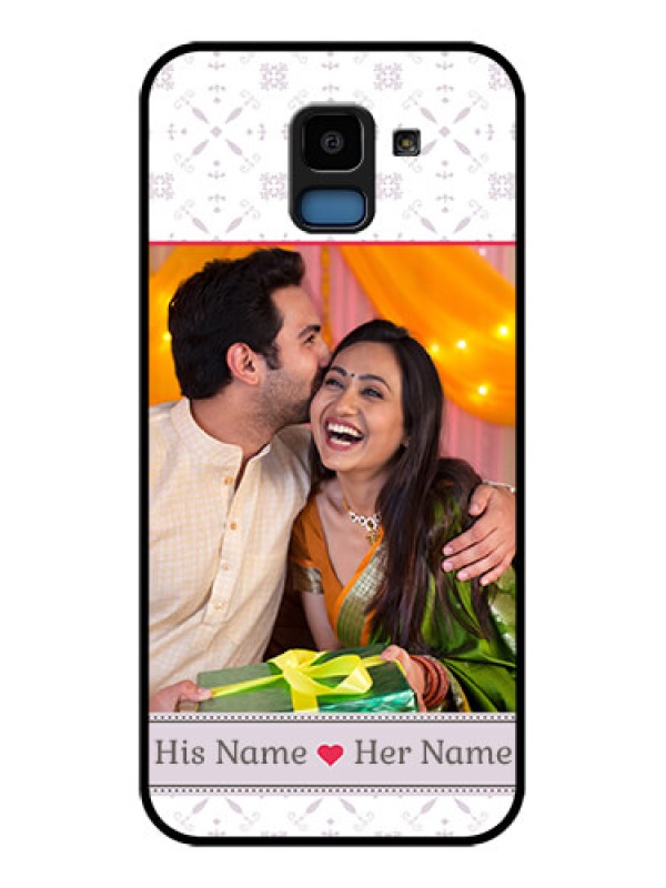 Custom Samsung Galaxy J6 Custom Glass Phone Case - With Photo And Ethnic Design