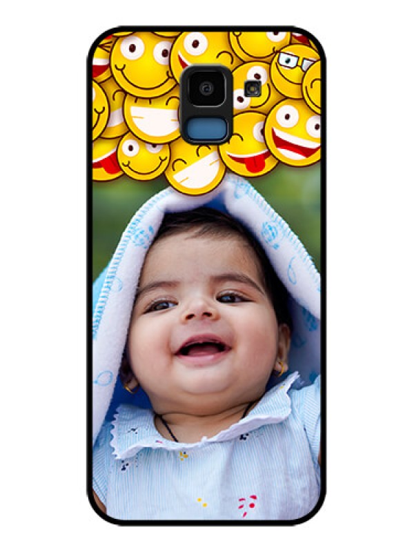 Custom Samsung Galaxy J6 Custom Glass Phone Case - With Smiley Emoji Design