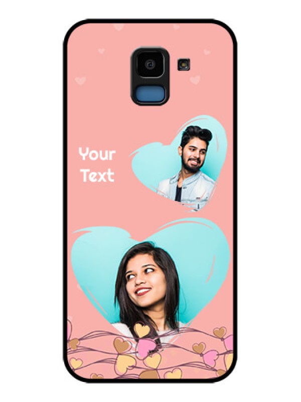 Custom Samsung Galaxy J6 Custom Glass Phone Case - Love Doodle Design