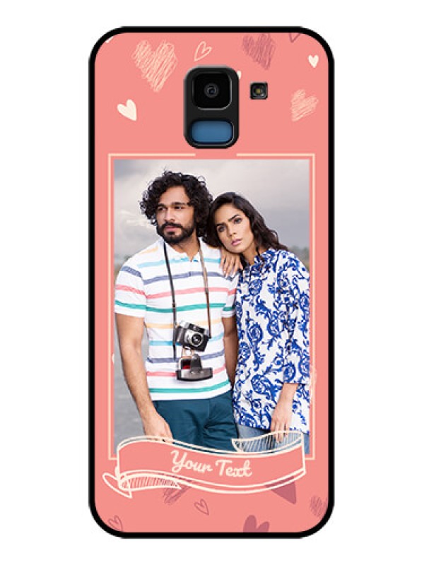Custom Samsung Galaxy J6 Custom Glass Phone Case - Love Doodle Art Design