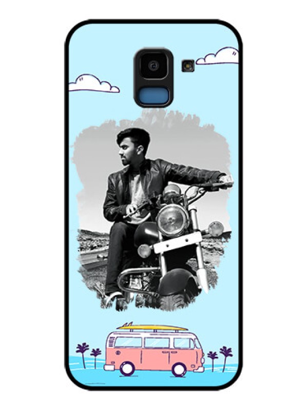 Custom Samsung Galaxy J6 Custom Glass Phone Case - Travel & Adventure Design