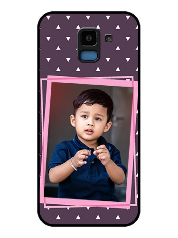 Custom Samsung Galaxy J6 Custom Glass Phone Case - Triangle Pattern Dotted Design