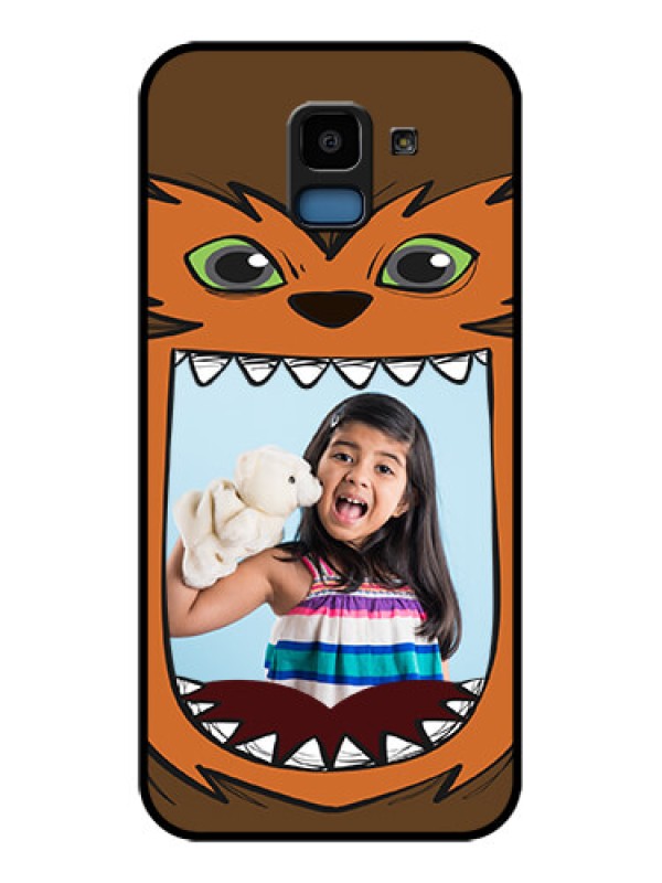 Custom Samsung Galaxy J6 Custom Glass Phone Case - Owl Monster Back Case Design